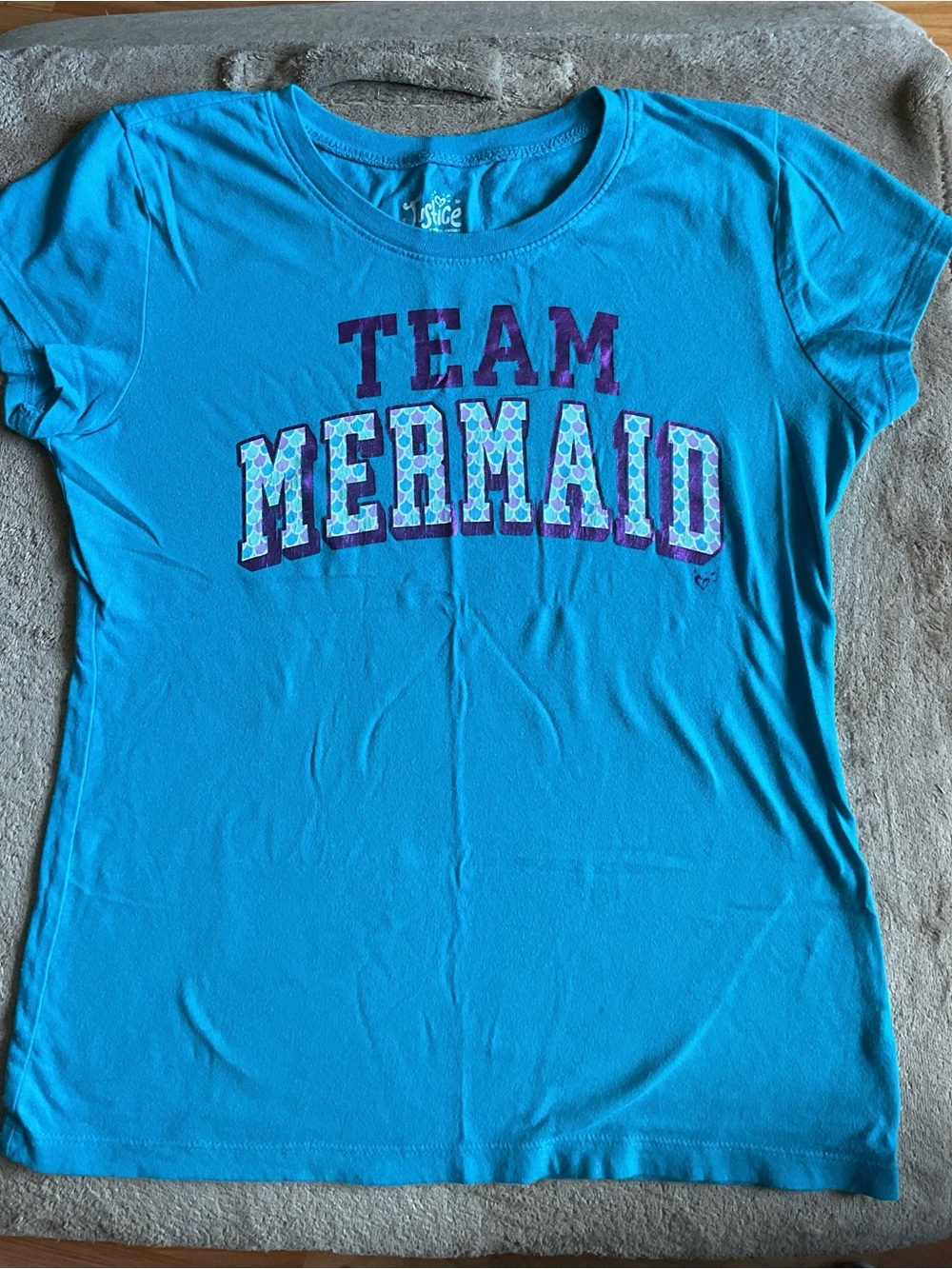 Justice Blue "Team Mermaid" Graphic Short Sleeve Tee